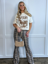 Load image into Gallery viewer, Gretchen Fiona High Waisted Plaid Flare Jeans