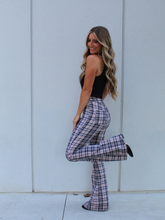 Load image into Gallery viewer, Gretchen Fiona High Waisted Plaid Flare Jeans