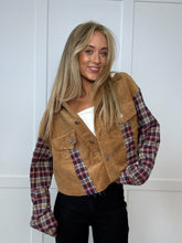 Load image into Gallery viewer, Fall Leaves Plaid Cropped Shacket