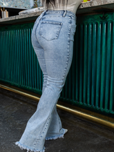 Load image into Gallery viewer, Keep Up Flare Acid/Dark Wash Jeans