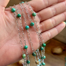 Load image into Gallery viewer, Turquoise Nugget &amp; Heart Chain Necklace