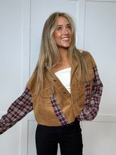 Load image into Gallery viewer, Fall Leaves Plaid Cropped Shacket