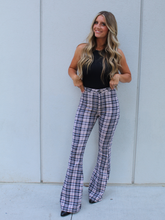 Load image into Gallery viewer, Gretchen Fiona High Waisted Plaid Flare Jeans