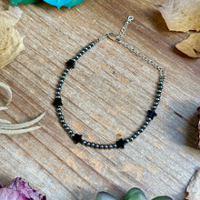 Load image into Gallery viewer, Black Onyx Star Bracelet – Sterling Silver Pearls