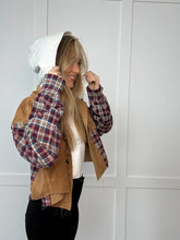 Load image into Gallery viewer, Fall Leaves Plaid Cropped Shacket