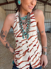 Load image into Gallery viewer, The Taupe Zebra Halter Top