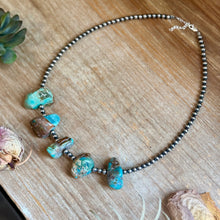 Load image into Gallery viewer, Chunky Green Turquoise Nugget Necklace – 19" Plus Extender