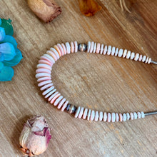 Load image into Gallery viewer, 22-Inch Graduated Pink Conch &amp; Sterling Silver Pearl Necklace