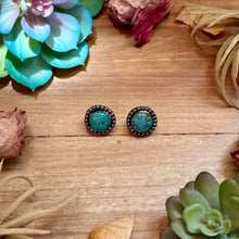 Load image into Gallery viewer, MJ Round Turquoise Stud Earrings