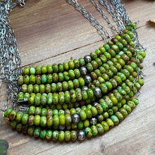 Load image into Gallery viewer, 16” Green Variscite Paperclip Necklace – Sterling Silver Accent