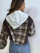 Load image into Gallery viewer, Fall Leaves Plaid Cropped Shacket