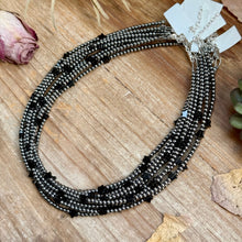 Load image into Gallery viewer, 15” Black Onyx Star Necklace – Sterling Silver Pearls