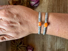 Load image into Gallery viewer, Orange Spiny Oyster Cuff Bracelet – Sterling Silver