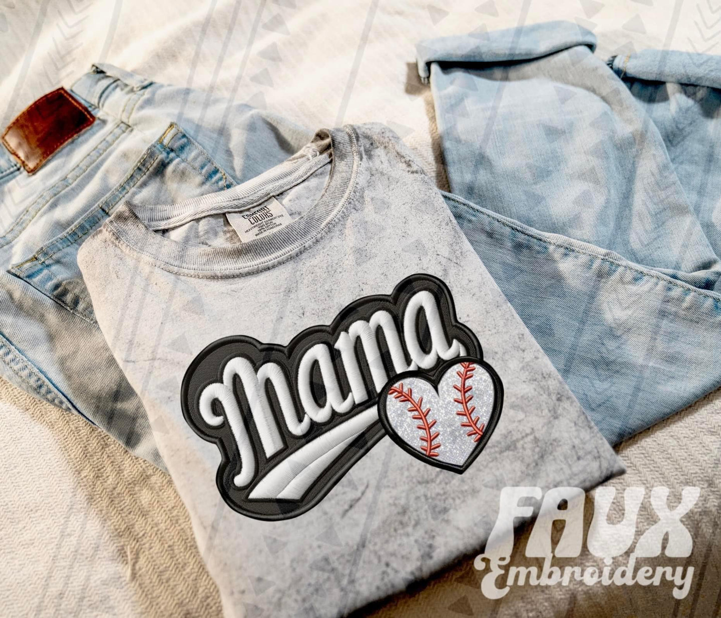 FAUX Varsity Mama Sweatshirt