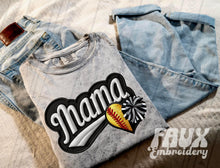 Load image into Gallery viewer, FAUX Varsity Mama Sweatshirt