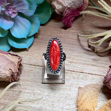 Load image into Gallery viewer, MJ Red Spiny Ring – Sterling Silver