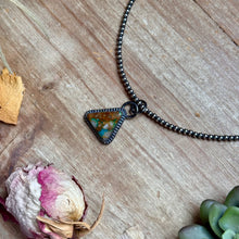 Load image into Gallery viewer, ***FREE Sterling Silver Pearl Necklace + MJ Triangle Royston Turquoise Pendant