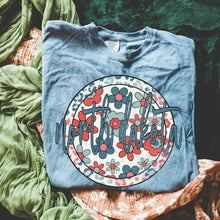 Load image into Gallery viewer, Retro Floral State Tee - Blue Jean