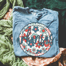 Load image into Gallery viewer, Retro Floral State Tee - Blue Jean