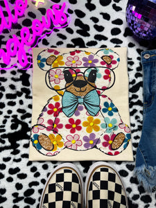 Spring Teddy - FAUC Embroidery & Glitter
