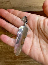 Load image into Gallery viewer, Feather Pendant – Kingman Turquoise &amp; Sterling Silver