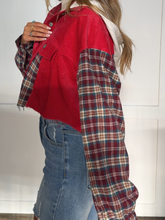Load image into Gallery viewer, Fall Leaves Plaid Cropped Shacket