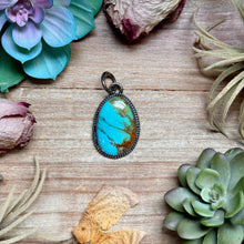 Load image into Gallery viewer, MJ Oval Turquoise Pendant – Sterling Silver