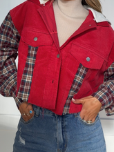Load image into Gallery viewer, Fall Leaves Plaid Cropped Shacket