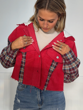 Load image into Gallery viewer, Fall Leaves Plaid Cropped Shacket