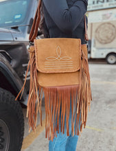 Load image into Gallery viewer, Suede Leather Boot Stitch Crossbody