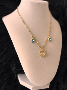 Aquamarine Charm Necklace