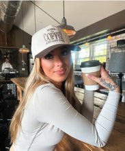 Load image into Gallery viewer, Runnin' on Coffee &amp; Good Vibes Trucker Hat