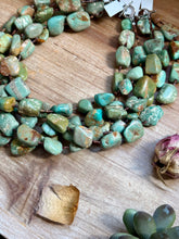 Load image into Gallery viewer, 20” Brown Shell &amp; Green Turquoise Nugget Necklace