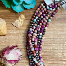 Load image into Gallery viewer, Purple Variscite &amp; Sterling Pearl Necklace 18.25”