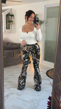 Load image into Gallery viewer, Fiona High Waisted Bell Bottom Flare Jeans - Woodland Green Camo