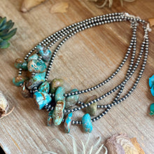 Load image into Gallery viewer, Chunky Green Turquoise Nugget Necklace – 19" Plus Extender