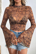 Load image into Gallery viewer, PREORDER: Saylor Mock Neck Flared Sleeve Top