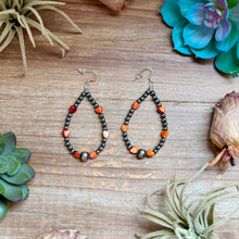 Load image into Gallery viewer, Orange Spiny Oyster Heart Statement Earrings