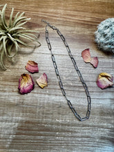 Load image into Gallery viewer, Silver Plated Paperclip Chain Choker – 14” + Extender