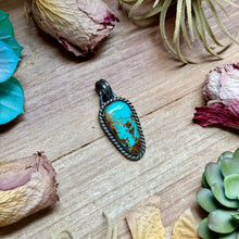 Load image into Gallery viewer, MJ Turquoise Sterling Silver Pendant – Triangle Shape