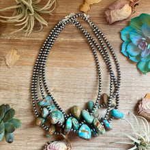 Load image into Gallery viewer, Chunky Green Turquoise Nugget Necklace – 19" Plus Extender