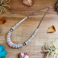 Load image into Gallery viewer, 22-Inch Graduated Pink Conch &amp; Sterling Silver Pearl Necklace