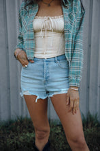 Load image into Gallery viewer, Saylor Distressed Denim Shorts - Light Wash