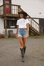 Load image into Gallery viewer, Lindsey Asymmetrical Distressed Shorts- Medium Wash