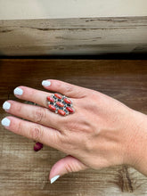 Load image into Gallery viewer, Cluster - size 8 - red spiny and sterling silver