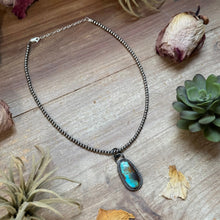 Load image into Gallery viewer, ***FREE Sterling Silver Pearl Necklace + MJ Long Oval Turquoise Pendant