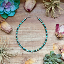 Load image into Gallery viewer, Sterling Silver Pearl &amp; Heishi Choker – 14" + Extender – 6mm