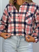 Load image into Gallery viewer, Rory Plaid Cropped Flannel