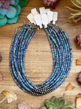Load image into Gallery viewer, Sterling Silver Pearls choker and Purple Dolomite Heishi
