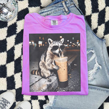 Load image into Gallery viewer, Raccoon With Coffee DTF Deal - Comfort Colors